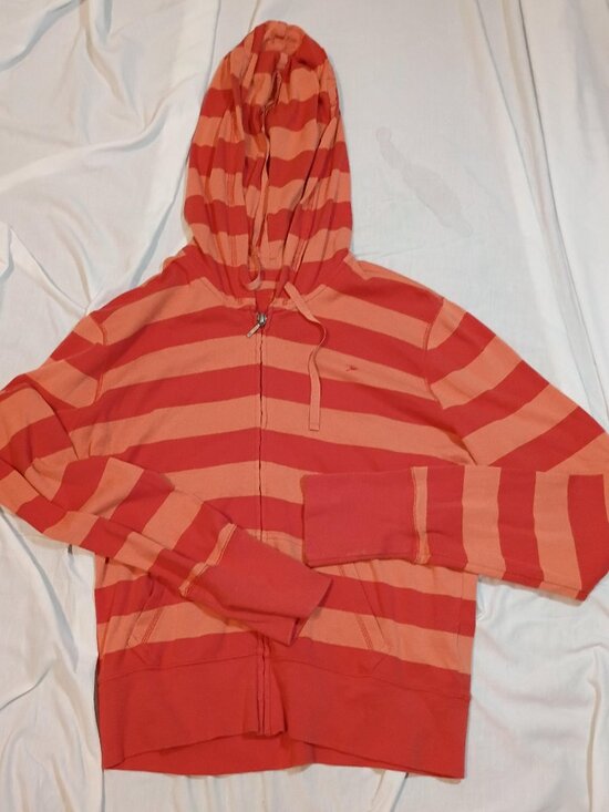 aerie Tops - Aerie/Zip Hoodie/Womens XL/Orange/Y2K Striped Vintage Full Zip Athleisure Jacket